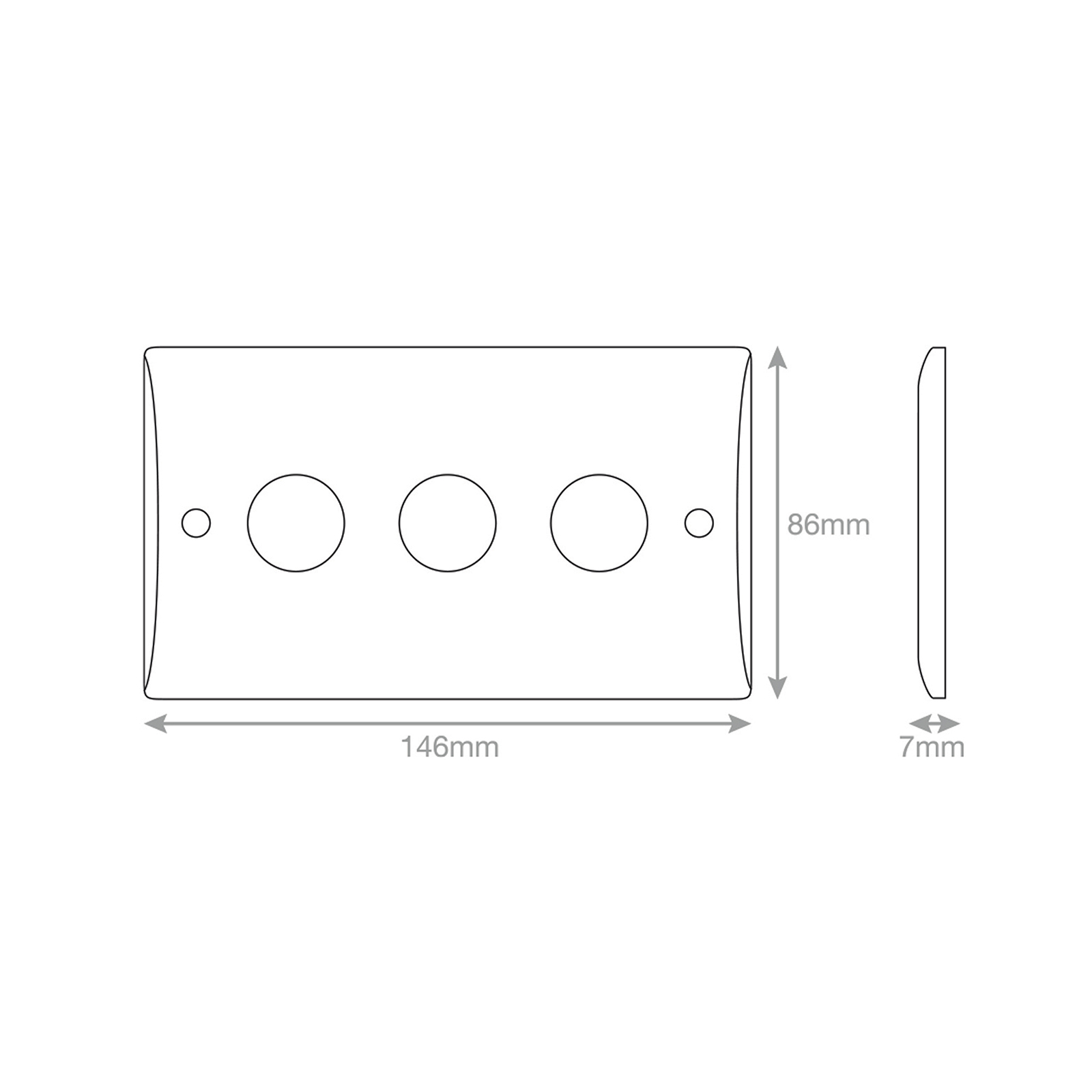LED Dimmer - 5-100W, 3 Gang 2 Way - Range Selectric Smooth