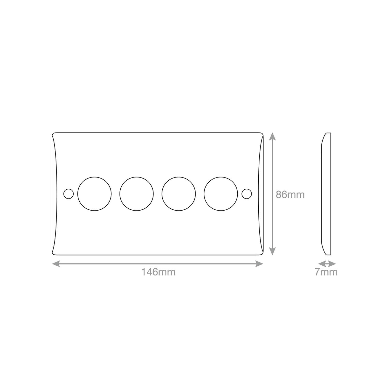 LED Dimmer - 5-100W, 4 Gang 2 Way - Range Selectric Smooth