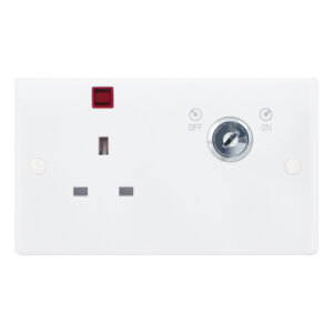 13A 1 Gang DP Key Operated Socket with Neon - Range Selectric Smooth