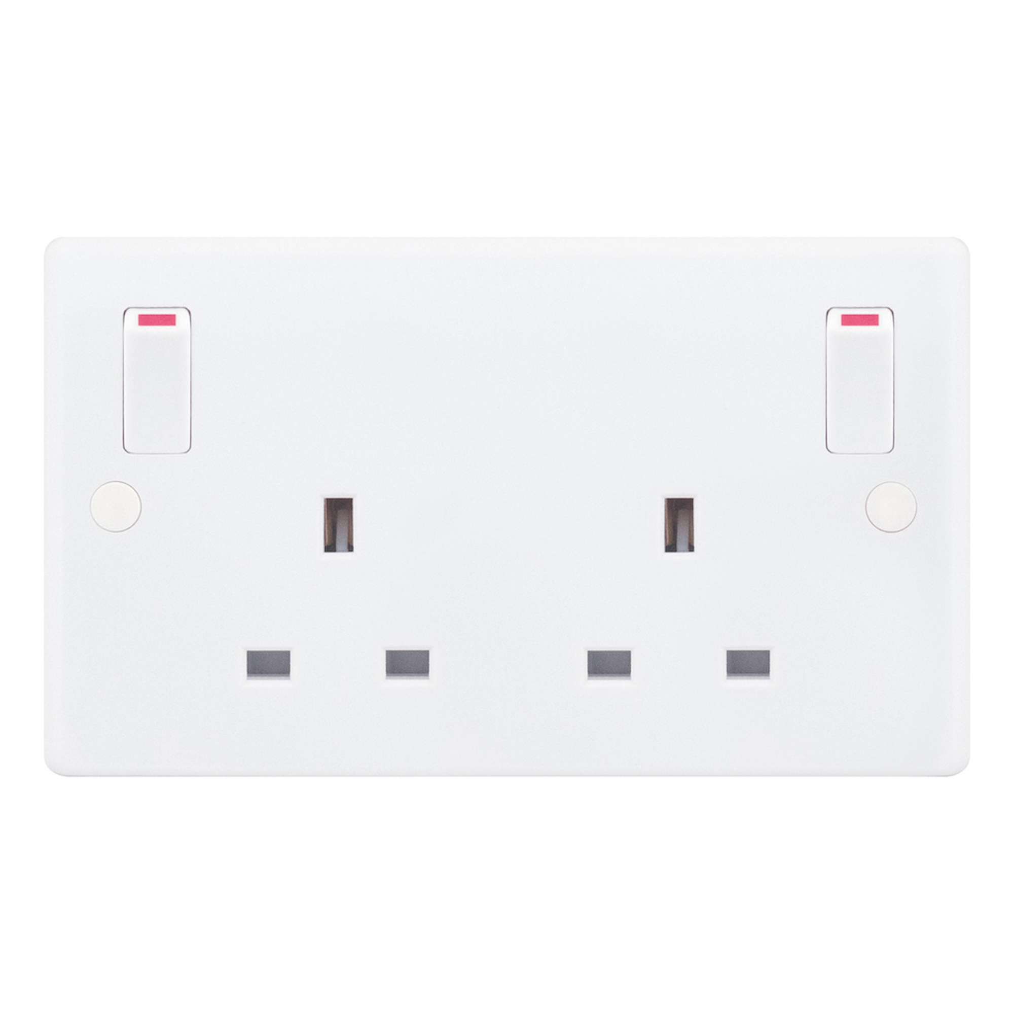 2 Gang Switched DP with Outboard Rockers & 2 Earth Terminals - Range Selectric Smooth