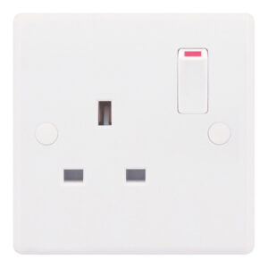 13 Amp Socket Outlet - 1 Gang Switched DP with Twin Earth - Range Selectric Smooth
