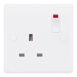 13 Amp Socket Outlet - 1 Gang Switched DP with Neon & Safety Shutter -  Selectric Smooth