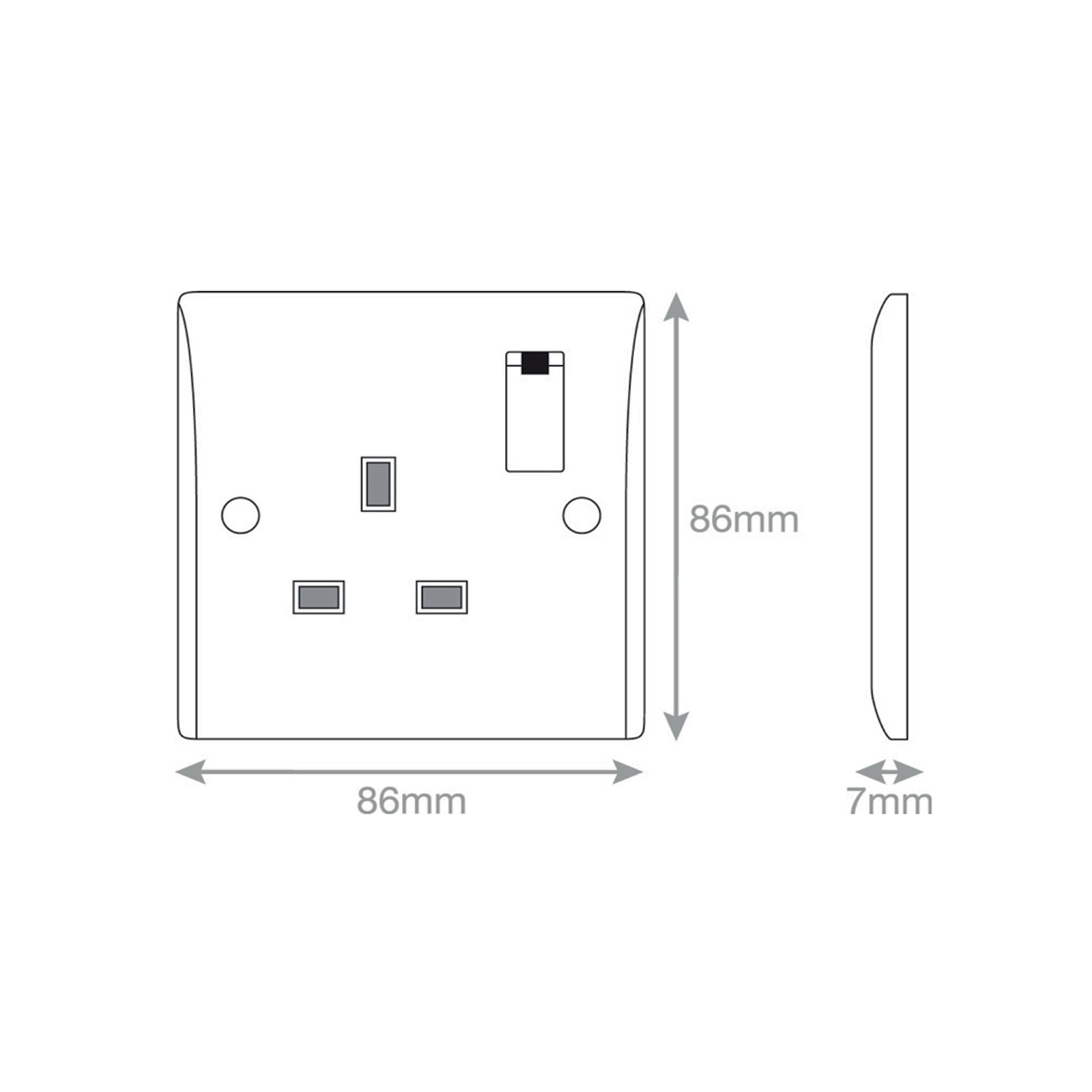 13 Amp Socket Outlet - 1 Gang Switched DP with Neon & Safety Shutter -  Selectric Smooth