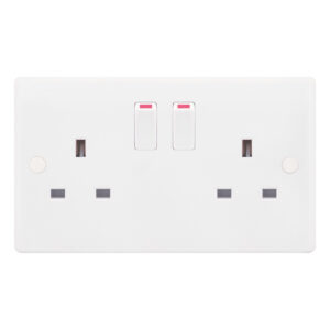 2 Gang Switched DP with Clean Earth and safety shutter -  Selectric Smooth