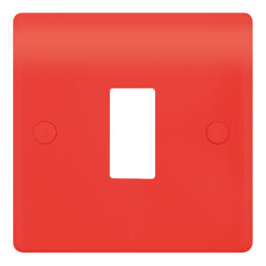 Modular Plate for use with Smooth Modules - 1 Gang Plate - 1 Gang Aperture (red) -  Selectric Smooth
