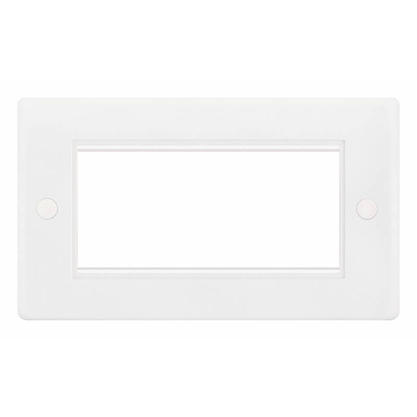 Selectric 4 Aperture Euro Media/Data Plate White