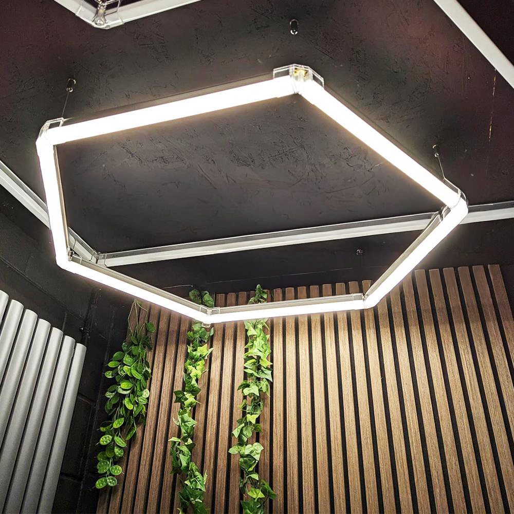Small White Hexagon Lighting Single