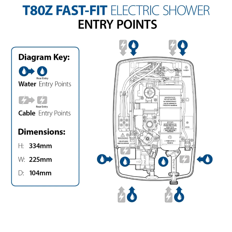 T80Z Fast-Fit Electric Shower 9.5kW