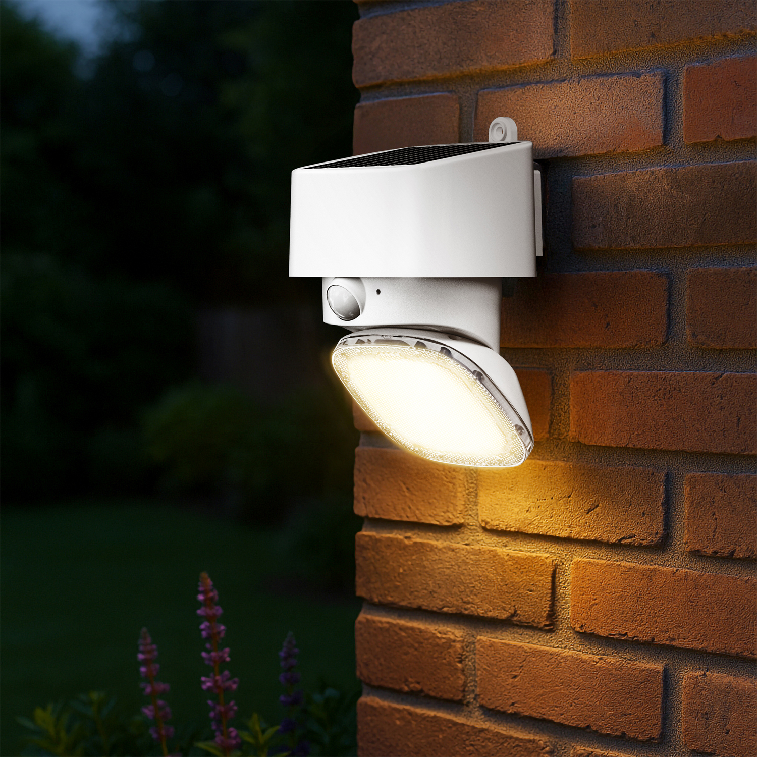 Omnisolar Triton Adjustable Solar Floodlight with PIR Sensor - 2000 Lumens (White)
