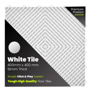 White tile - Single Vented Garage Floor Tiles