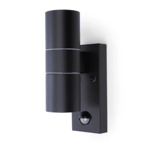 Coral Up/Down Wall Light with PIR Sensor - BLACK