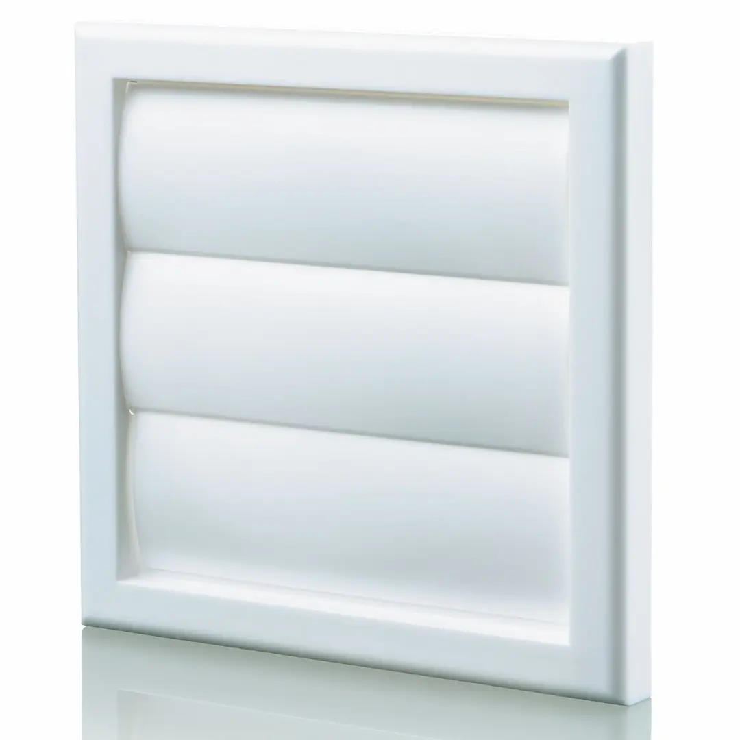 Blauberg 155X155-100G-WHITE Draught Air Gravity Shutter Ventilation Grille 100mm