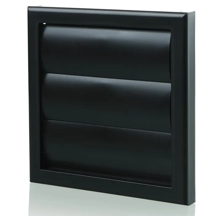 Blauberg 155X155-100G-BLACK Draught Air Gravity Shutter Ventilation Grille 100mm