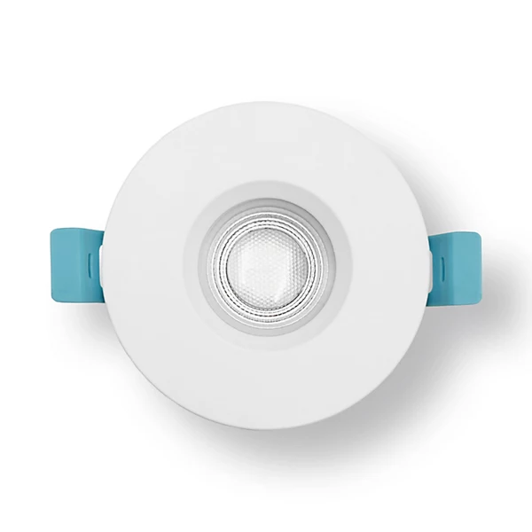 Harled Quad+ Fire Rated LED Downlight Switchable 5W-7W and 4 CCT IP65 Dimmable White Bezel