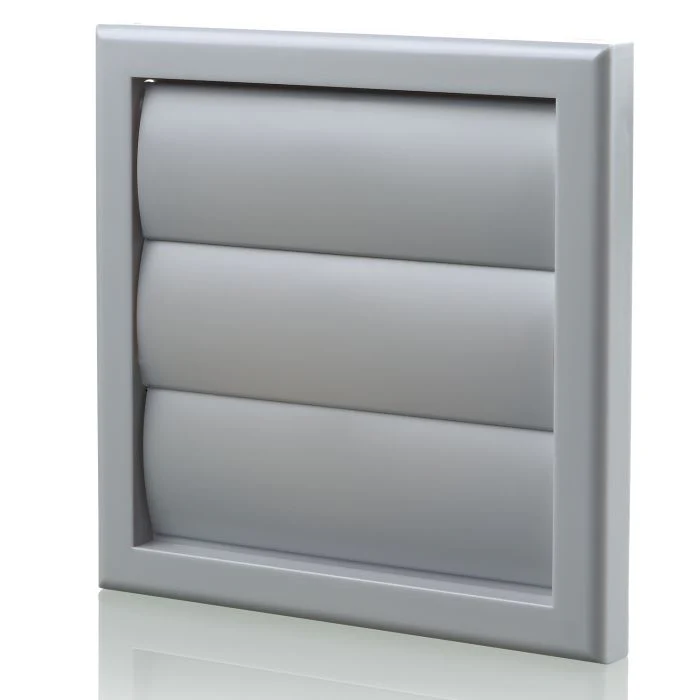 Blauberg 155X155-100G-GREY Draught Air Gravity Shutter Ventilation Grille 100mm