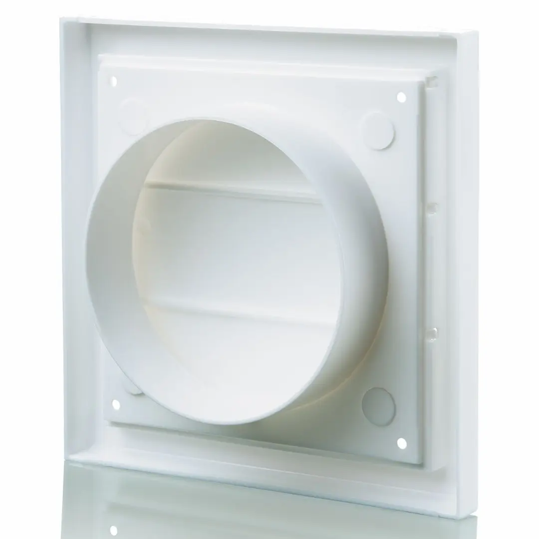 Blauberg 155X155-100G-WHITE Draught Air Gravity Shutter Ventilation Grille 100mm