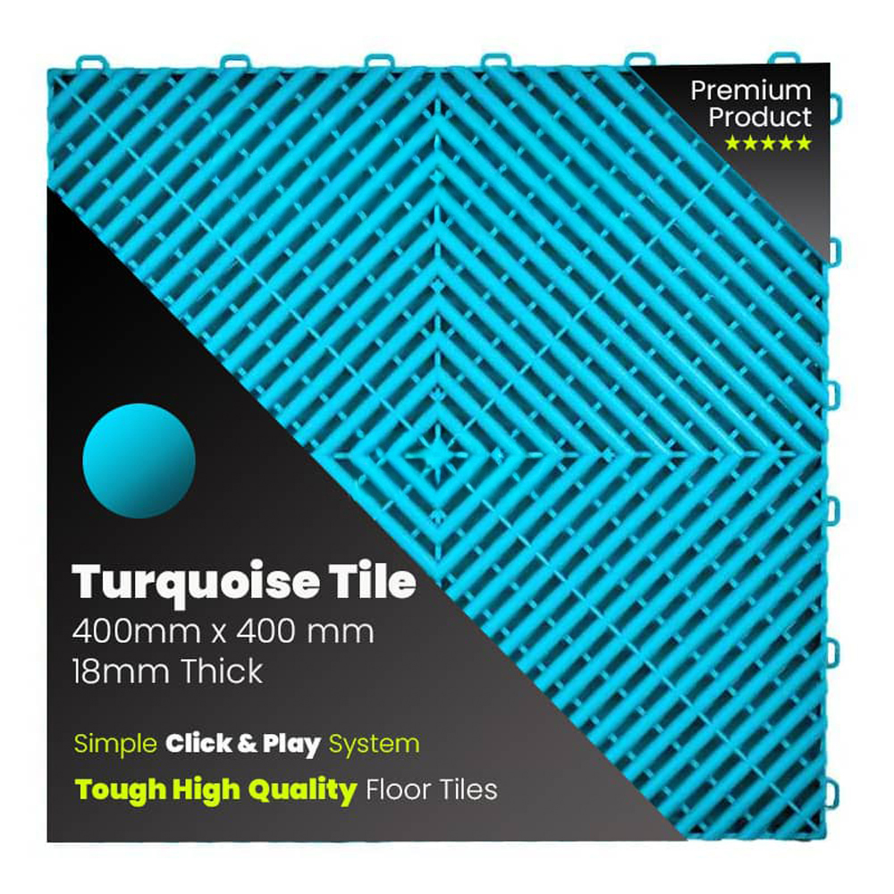 turquoise tile - Single Vented Garage Floor Tiles