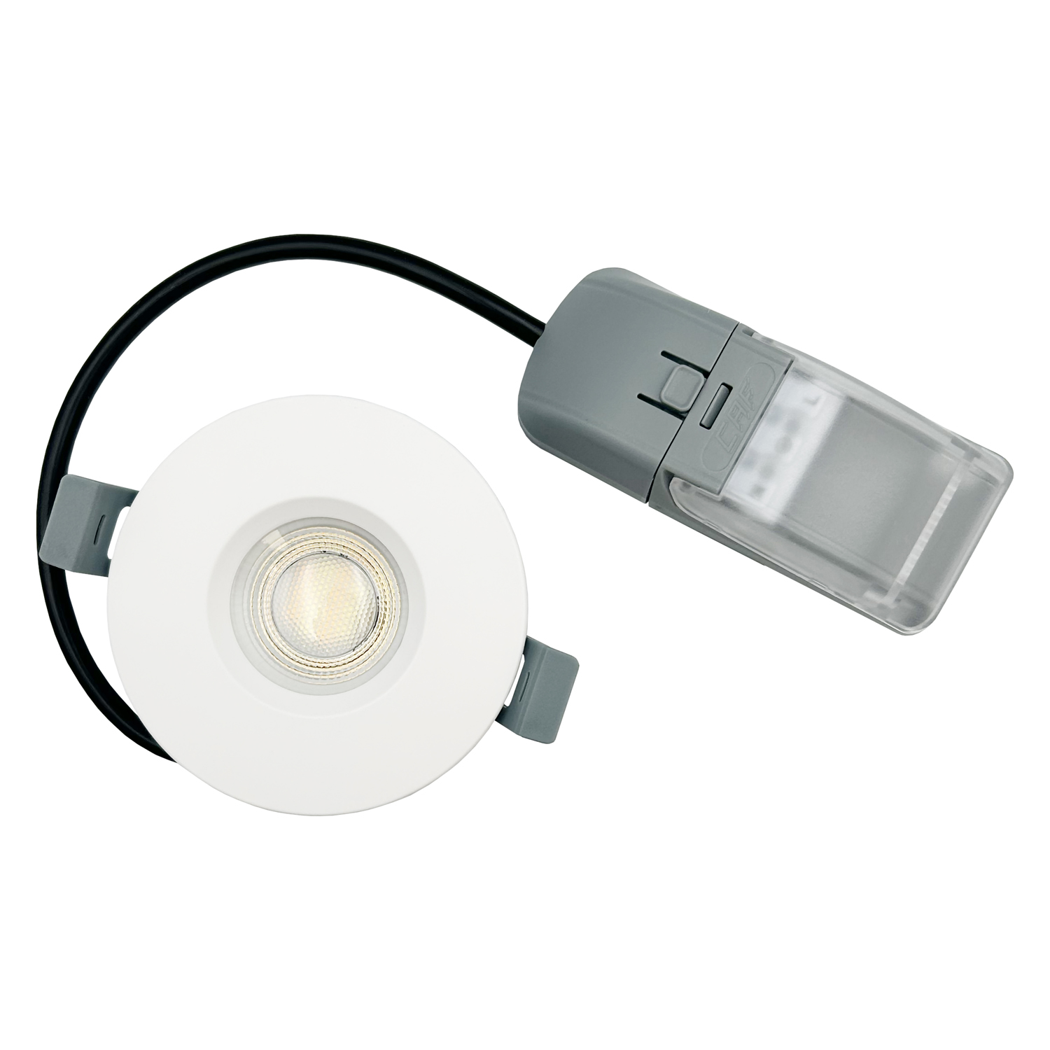 CAF Fire Rated LED Downlight Switchable 5W-7W and 4 CCT IP65 Dimmable White Bezel