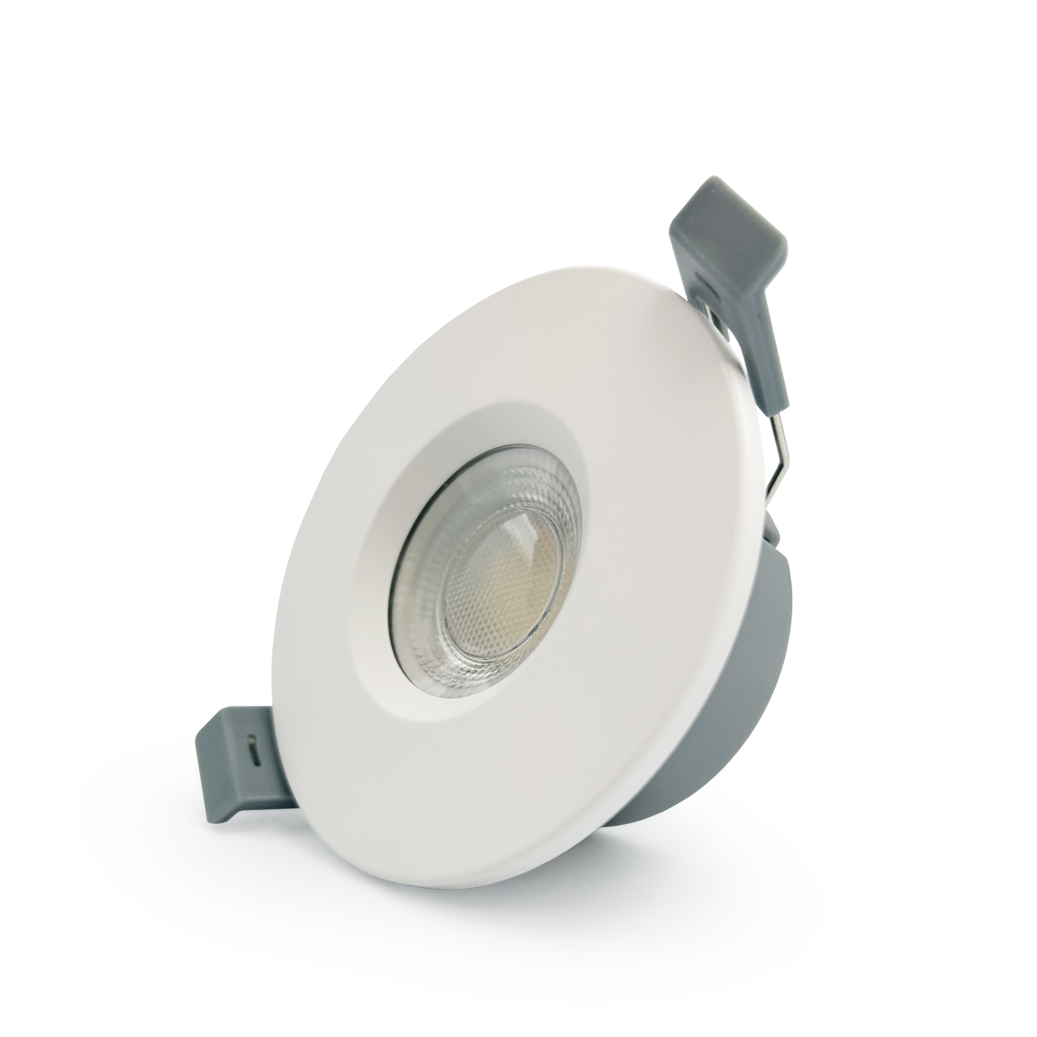 CAF Fire Rated LED Downlight Switchable 5W-7W and 4 CCT IP65 Dimmable White Bezel