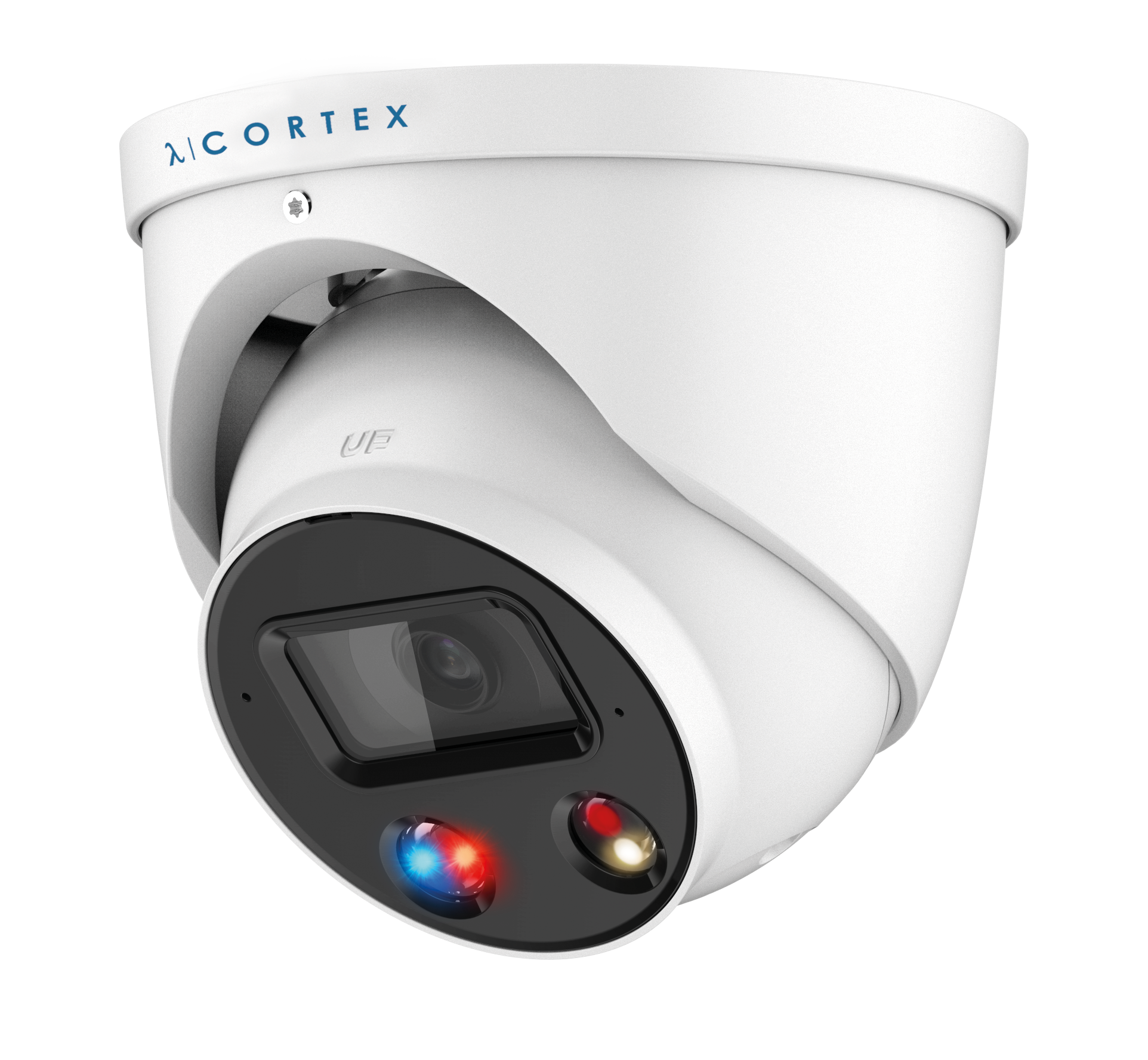 Qvis Cortex 5MP Dual Illumination Active Deterrence Fixed Turret Network Camera (White)