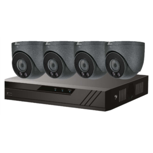 QVIS 5MP 8CH FULL-COLOUR TURRET KIT - 4 CAMERA, 1TB (Grey)