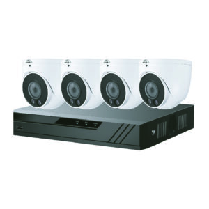 QVIS 5MP 8CH FULL-COLOUR TURRET KIT - 4 CAMERA, 1TB (White)