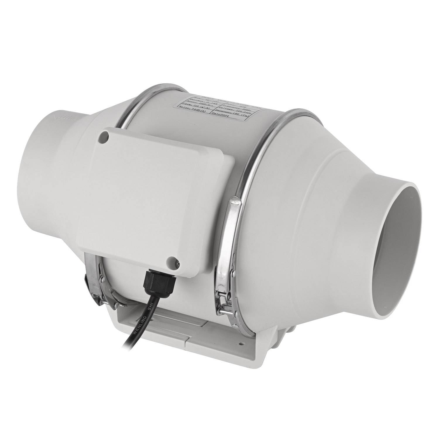 Dexpro DXIF150T 6" Inch Inline Duct Fan with Timer IPX4 White