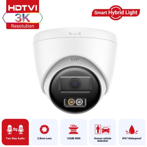 Hizone pro – Smart Hybrid Light Two Way Audio PoE IP Camera | IPT250W-HT | 3K 5MP, 3072*1728 @ 20 fps (White)