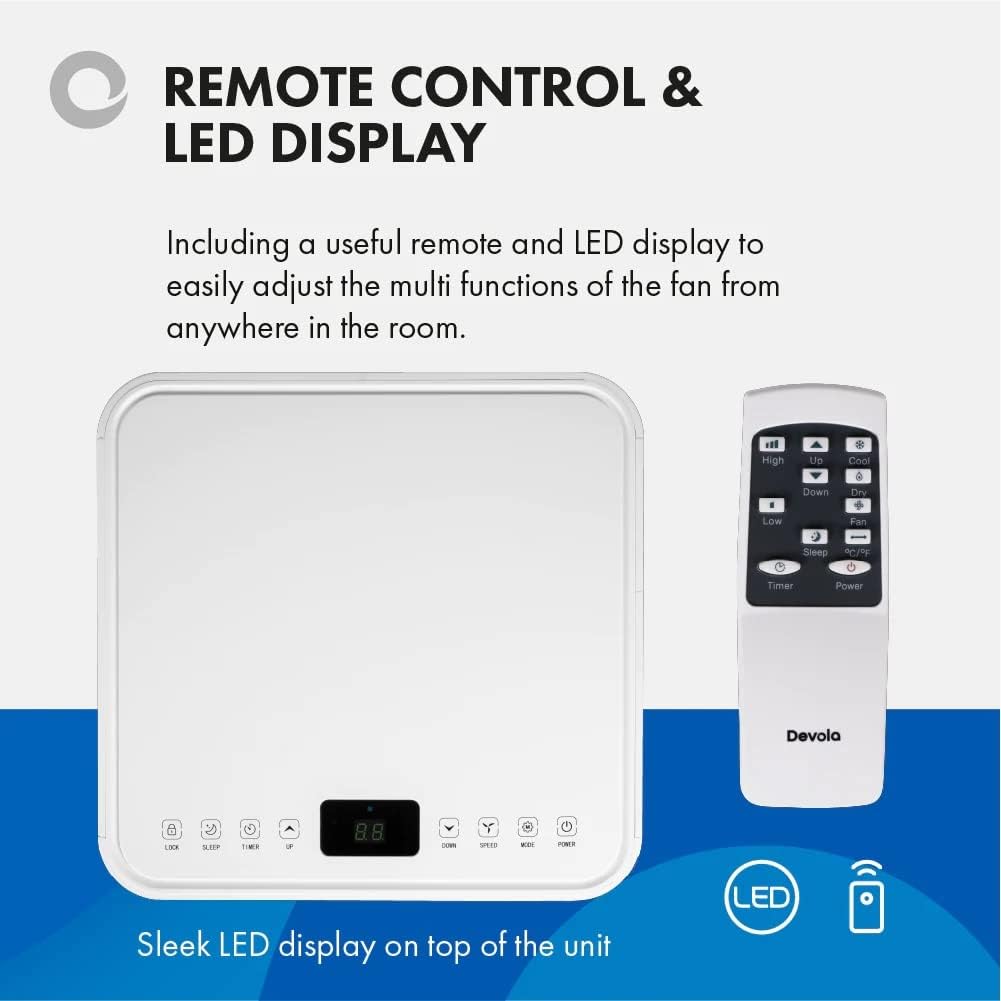 Devola Portable Air Conditioner with Wifi and Window Kit - 10000 BTU - Cooling Only - White - DVAC10CW
