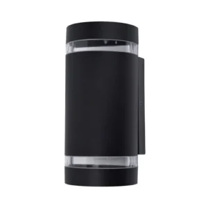 Lutec - Focus - Black Clear 2 Light IP44 Outdoor Wall Washer Light