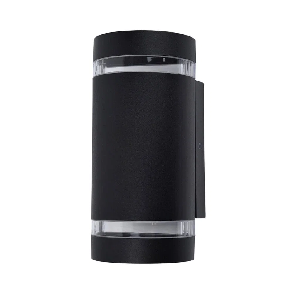 Lutec - Focus - Black Clear 2 Light IP44 Outdoor Wall Washer Light