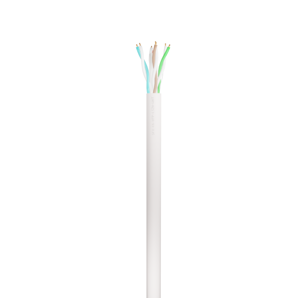 Data Category 6, 4 pair UTP LSZH Cable White