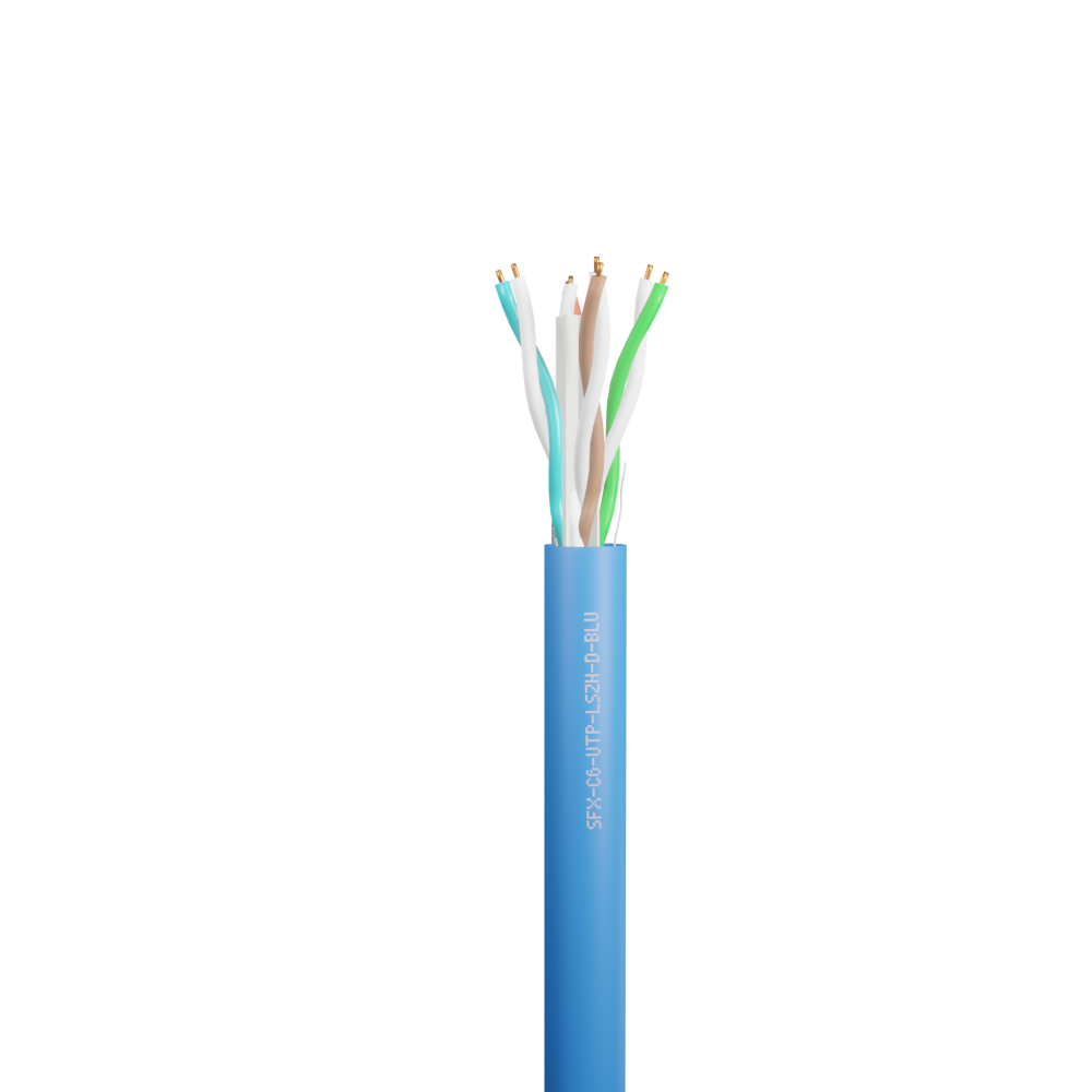 Data Category 6, 4 pair UTP LSZH Cable Blue