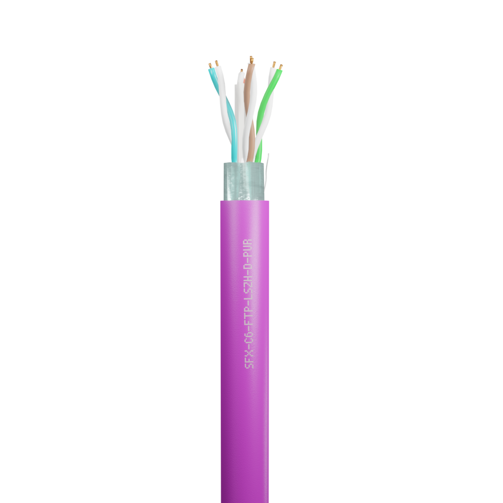 Data Category 6, 4 pair FTP Purple Dca LSZH Cable