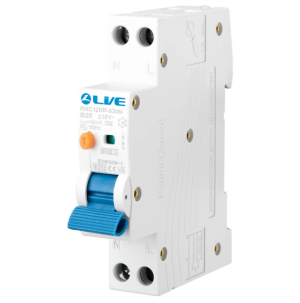 Live RNC120B-030N Plug on Neutral 20A RCBO Double Pole Bidirectional B Curve Compact