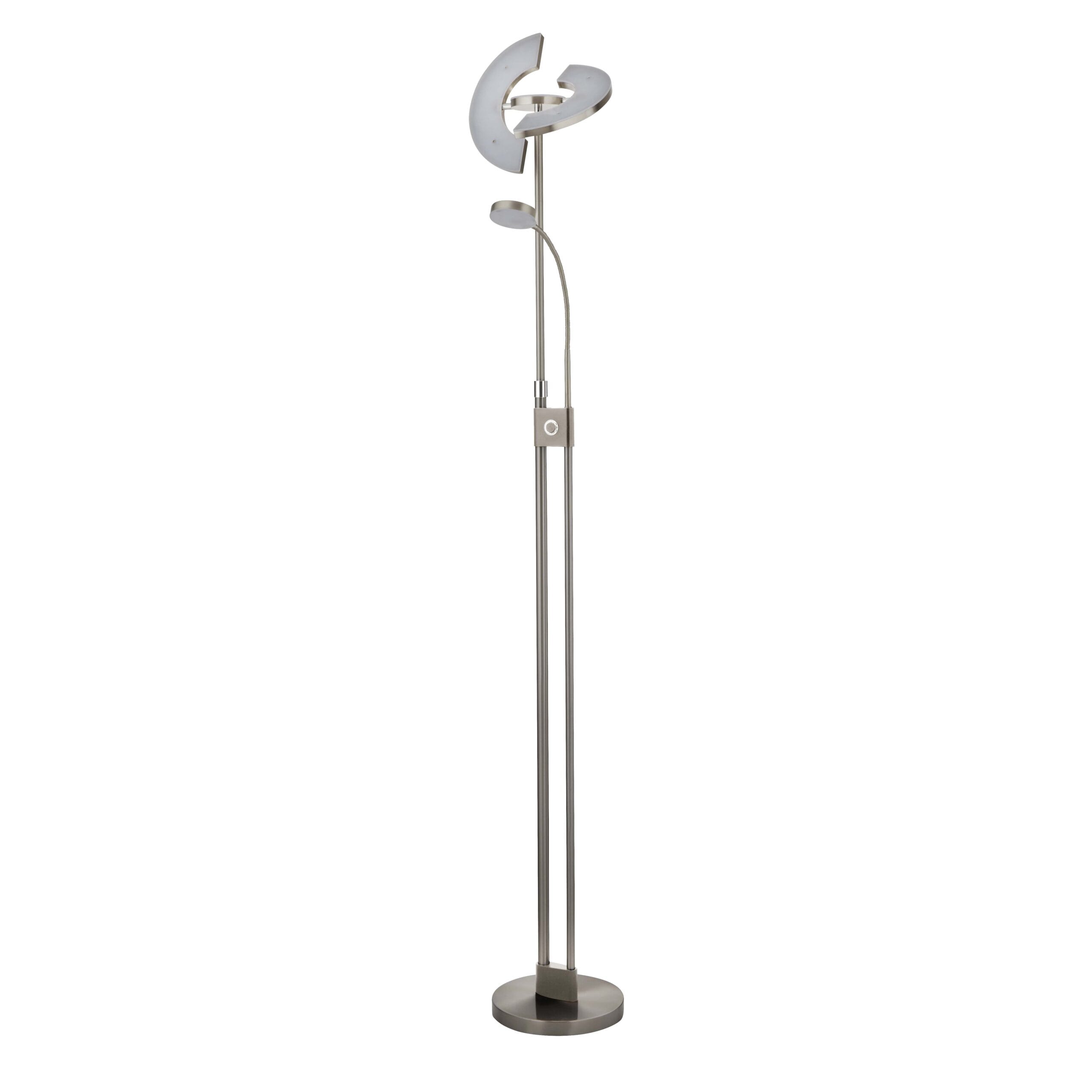 Searchlight Gio Floor Lamp Satin Nickel & Chrome Metal