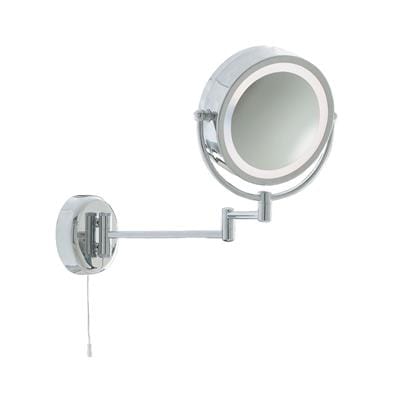 Searchlight Illuminating Bathroom Mirror With Swing Arm Chrome IP44