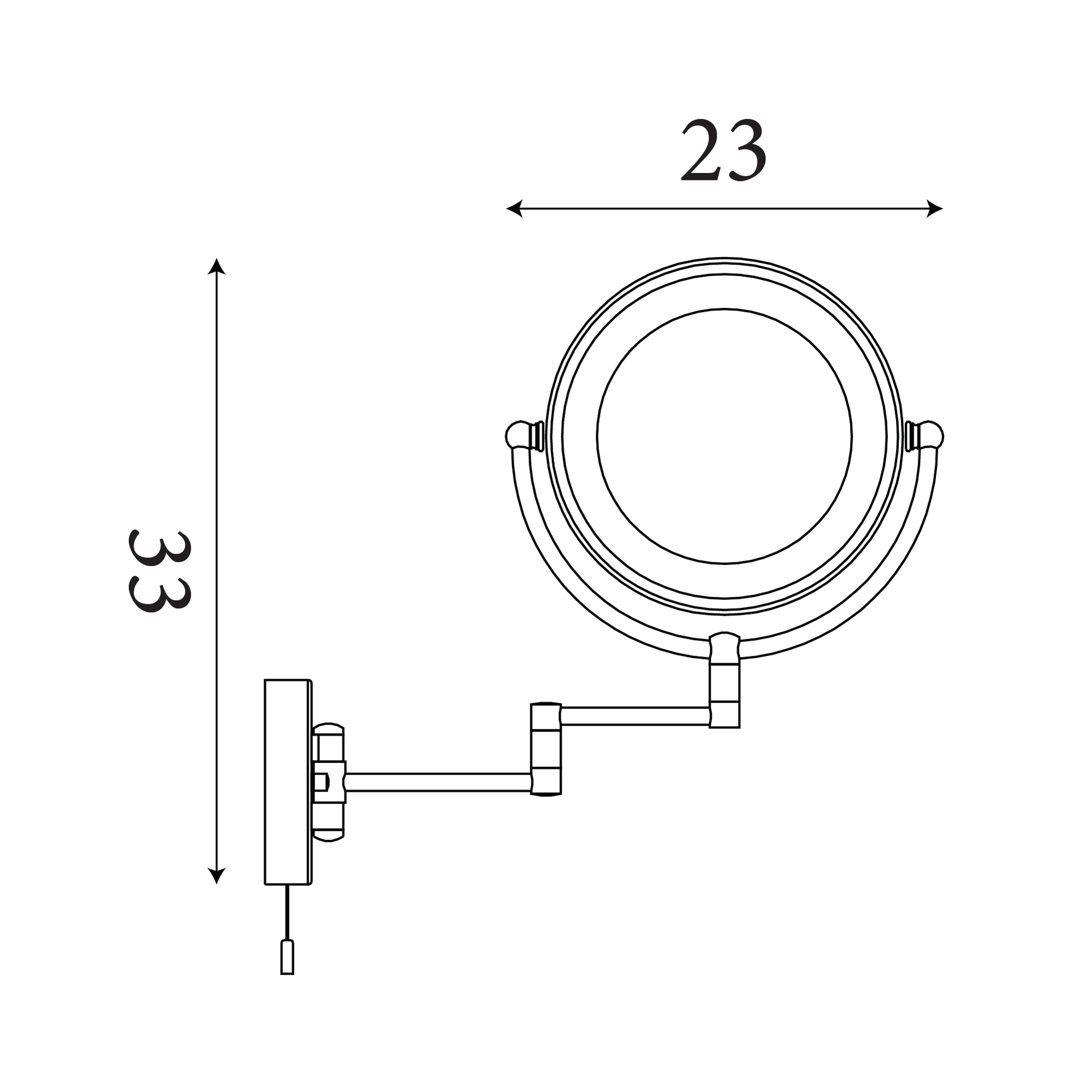 Searchlight Illuminating Bathroom Mirror With Swing Arm Chrome IP44