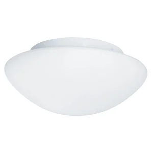Searchlight IP44 28cm White Flush Fitting with Opal Glass