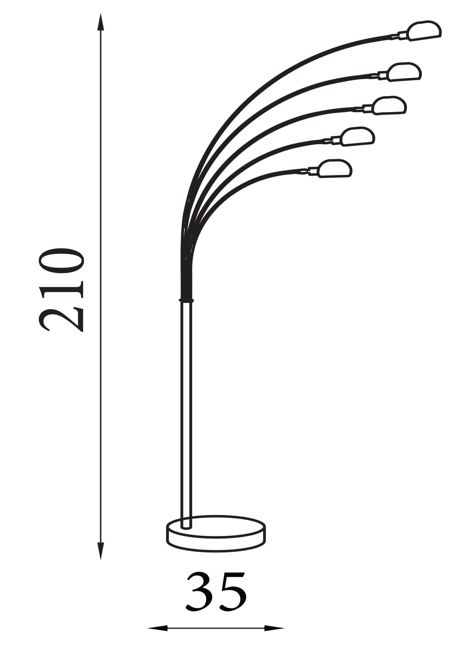 Searchlight Giraffe 5Lt Floor Lamp Chrome Metal & White Marble Base
