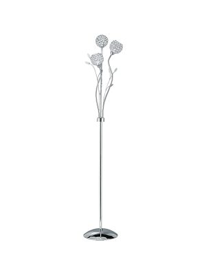 Searchlight Bellis II 3Lt Floor Lamp Chrome & Clear Glass