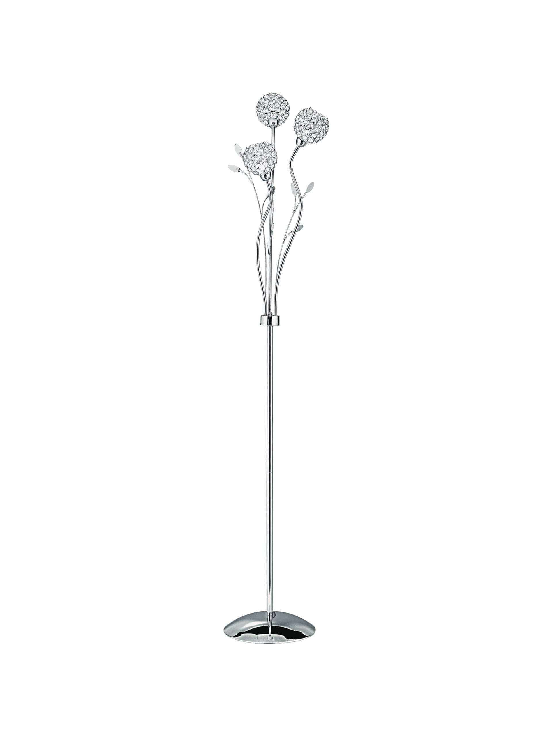 Searchlight Bellis II 3Lt Floor Lamp Chrome & Clear Glass