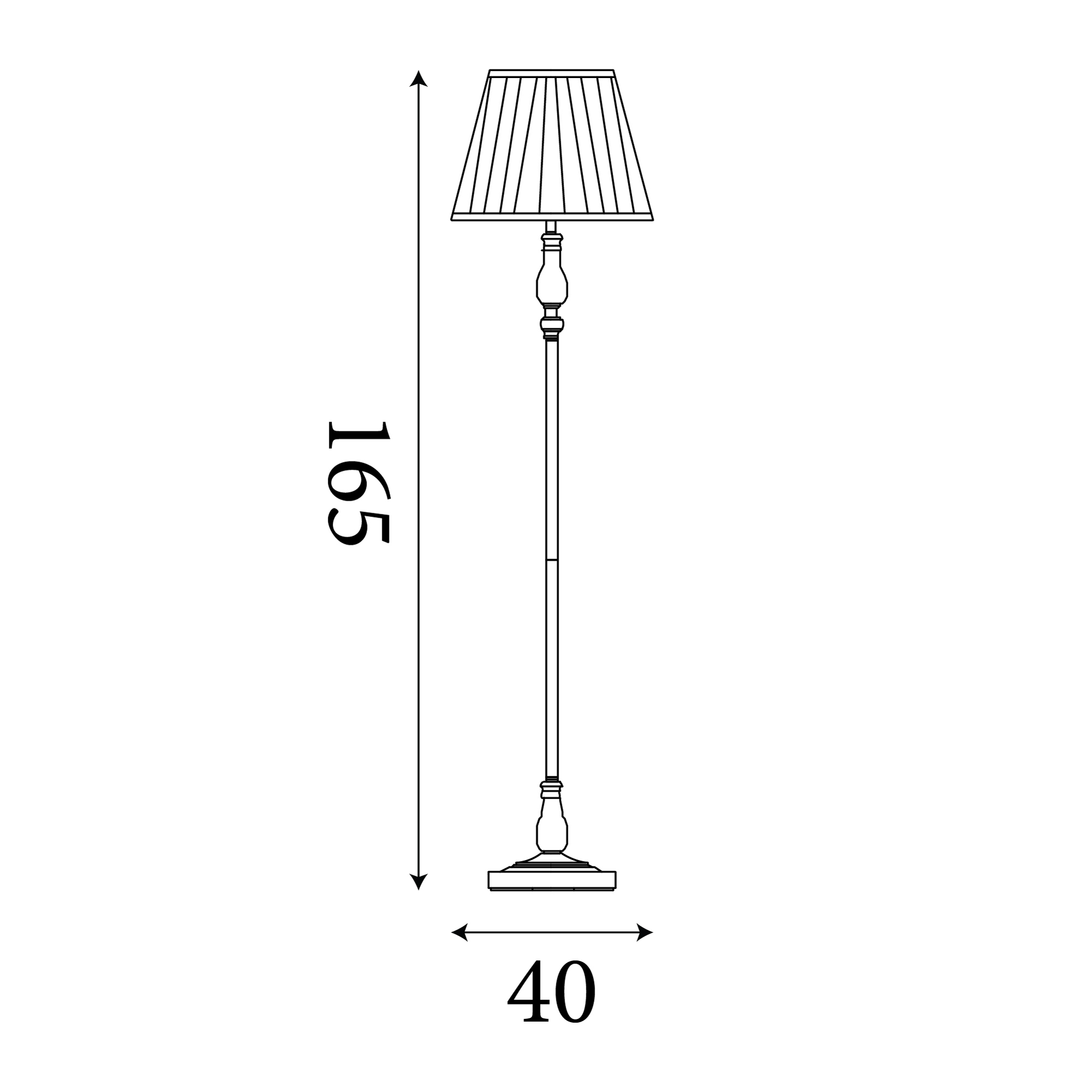 Searchlight Flemish Floor Lamp Antique Brass Metal & Grey Pleated Shade