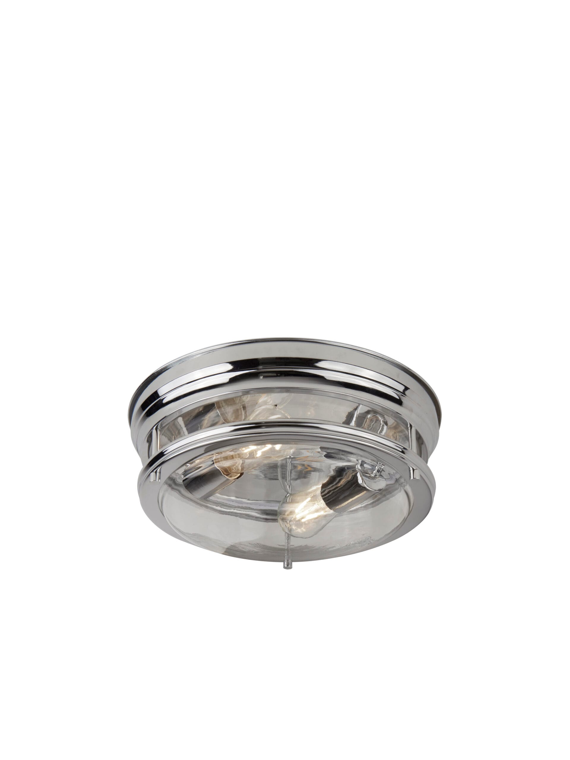 Searchlight Glasgow 2Lt Flush Chrome Metal & Clear Glass