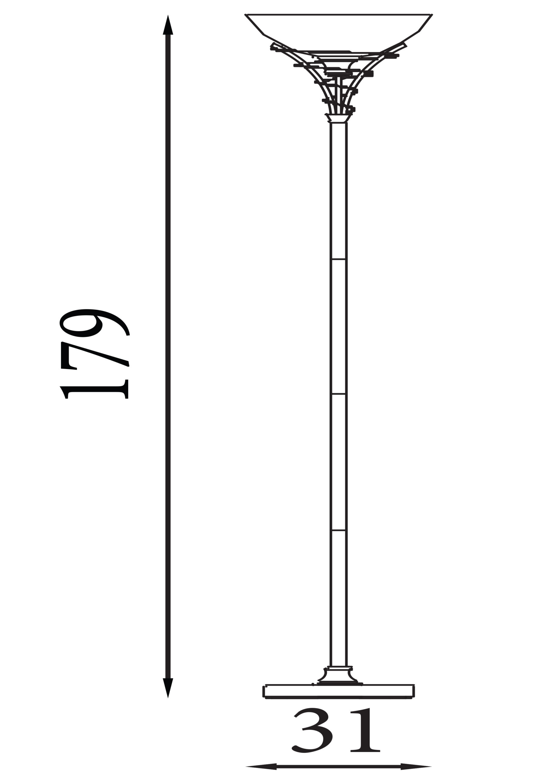 Searchlight Linea Floor Lamp Antique Brass Metal & Acid Glass