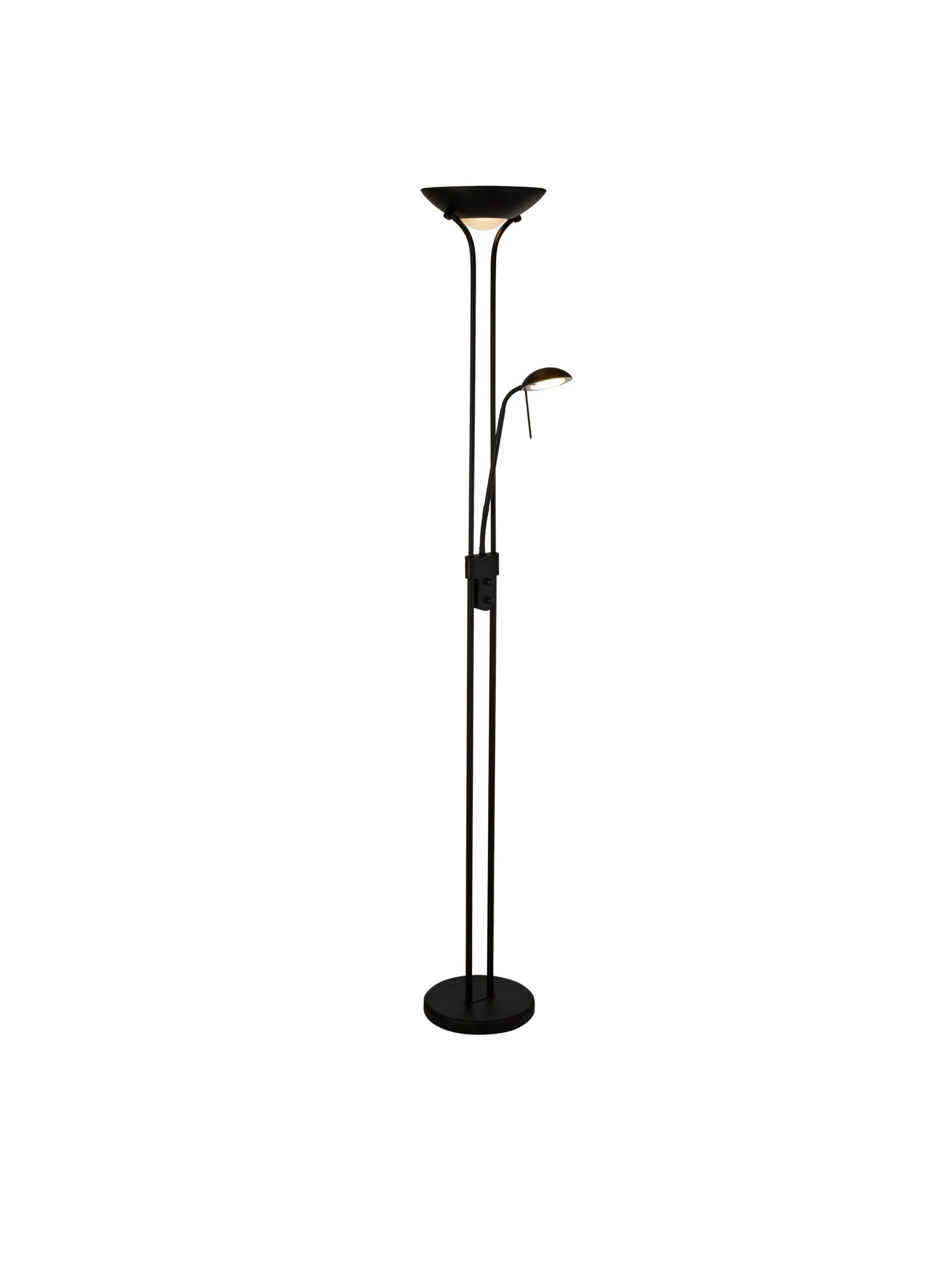 Searchlight Mother & Child Floor Lamp Matt Black Metal & Glass