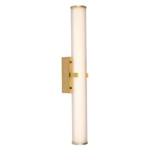 Searchlight Clamp Wall Light Gold Metal Ribbed Clear & Opal Diffuser