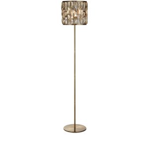 Searchlight Bijou Floor Lamp Antique Brass Metal & Champagne Glass