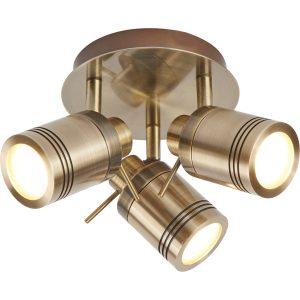 Searchlight Samson 3Lt Round Spotlight Antique Brass Metal