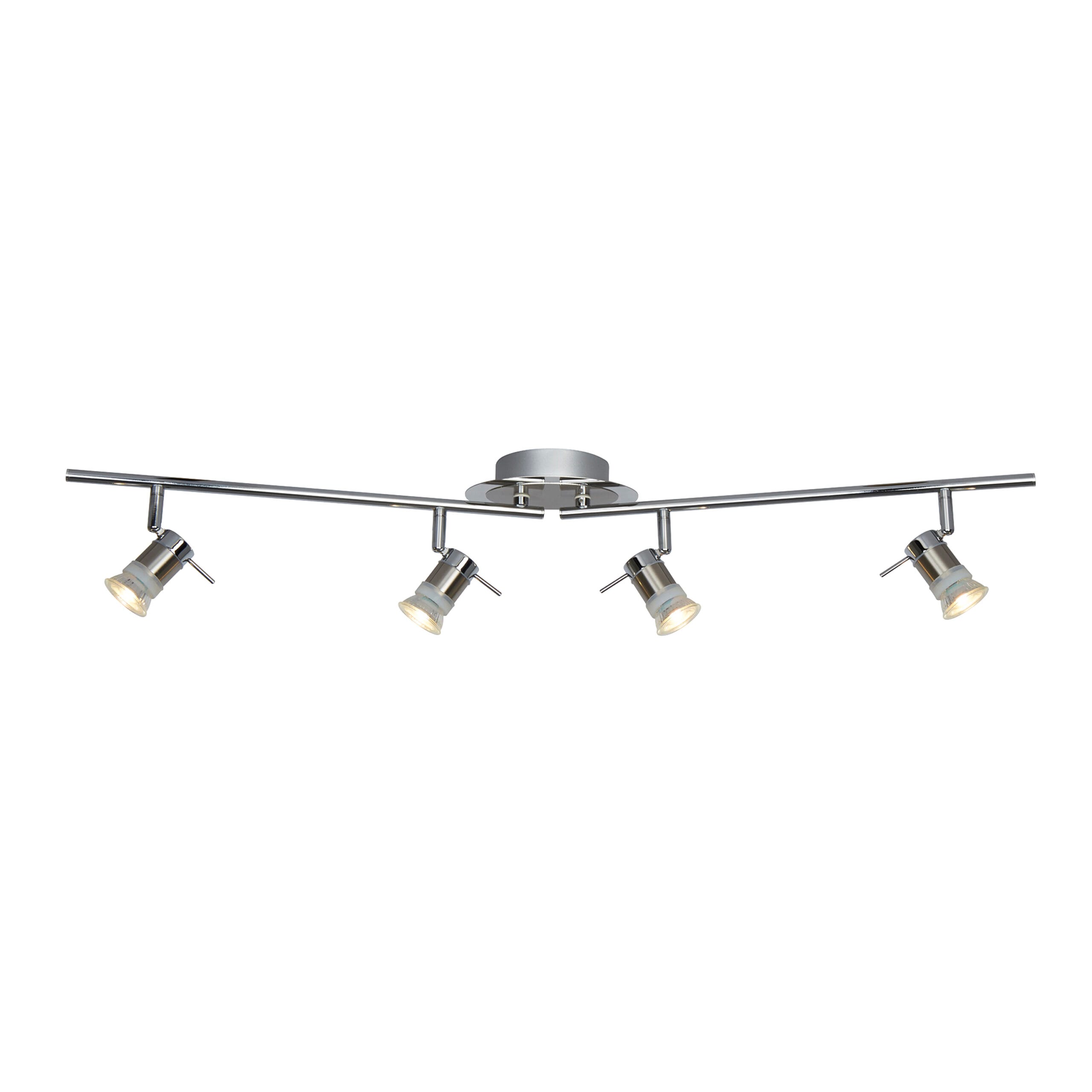 Searchlight Aries 4Lt Split Bar Spotlight Chrome & Satin Silver Metal